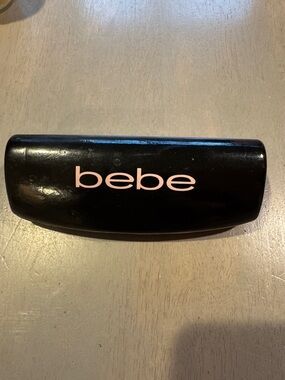 bebe Black Hard Sunglasses Case with Pale Pink Logo
